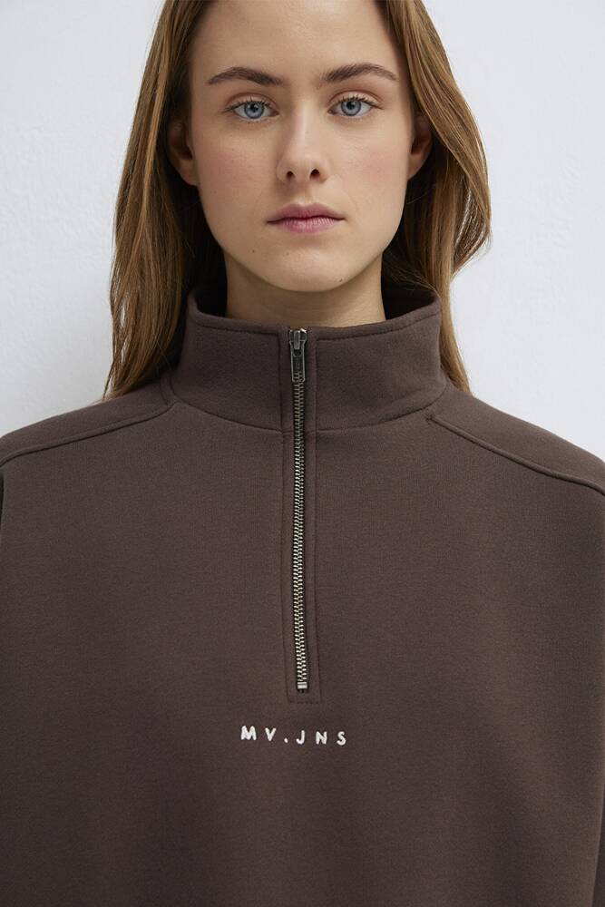 Kadın Logo Baskılı Sweat 1S10533-71603 Kahve 