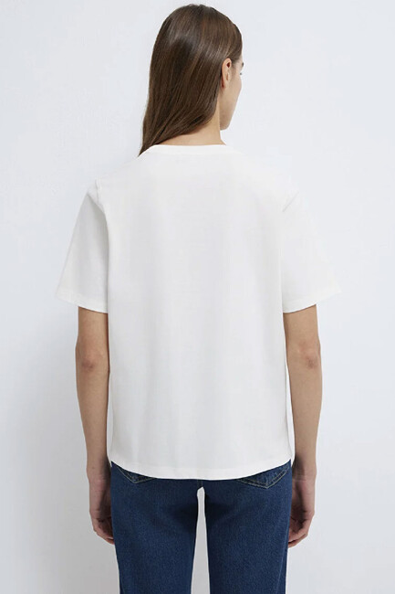 Kadın Logo Baskılı Tişört 1613407-70057 Beyaz - Thumbnail