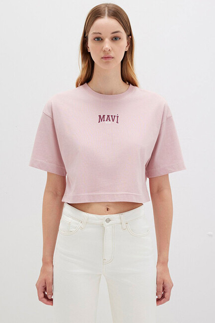 Kadın Logo Baskılı Tişört 1613411-71018 Pembe (3)