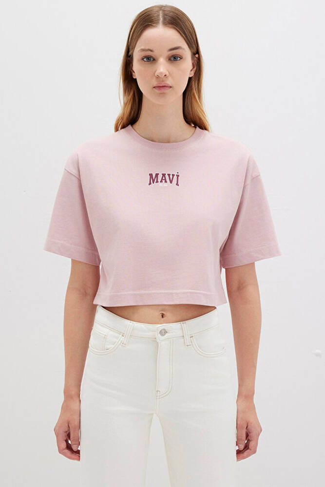 Kadın Logo Baskılı Tişört 1613411-71018 Pembe 