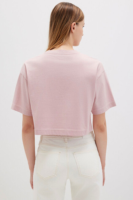 Kadın Logo Baskılı Tişört 1613411-71018 Pembe - Thumbnail