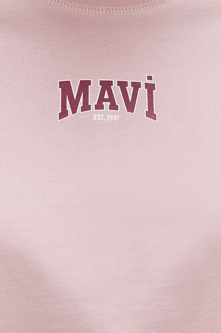 Kadın Logo Baskılı Tişört 1613411-71018 Pembe - Thumbnail
