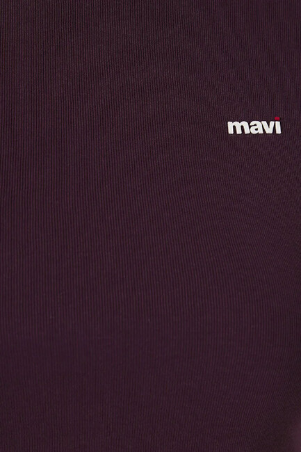 Kadın Logo Baskılı Tişört 1613848-70434 Bordo - Thumbnail
