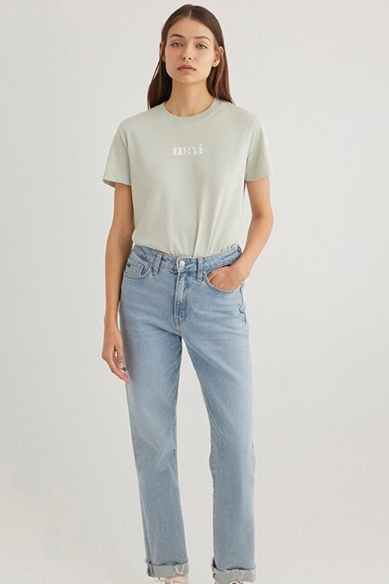 Kadın Logo Tişört 1612241-70148 Yeşil (1)