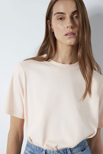 Kadın Logo Tişört 1612829-71121 Pudra (3)