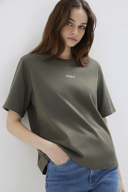 Kadın Logo Tişört 1612829-71553 Haki (1)