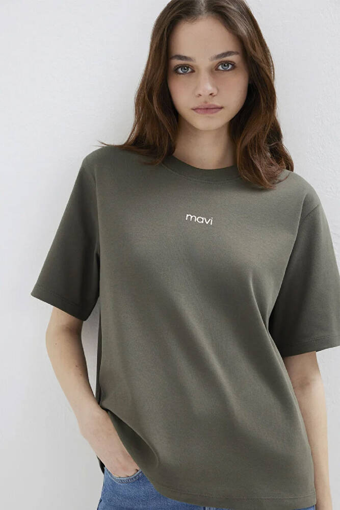 Kadın Logo Tişört 1612829-71553 Haki 