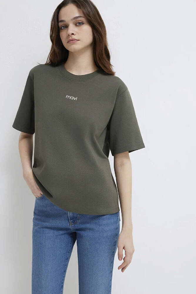 Kadın Logo Tişört 1612829-71553 Haki 