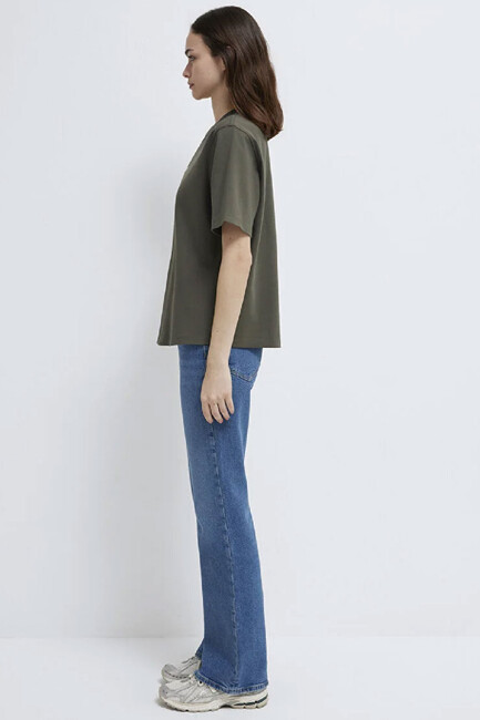 Kadın Logo Tişört 1612829-71553 Haki - Thumbnail