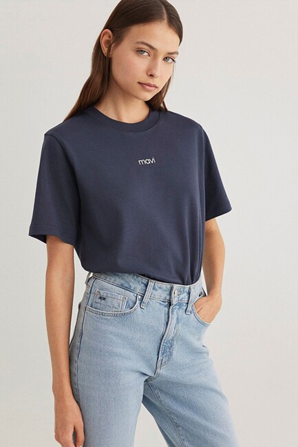 Kadın Logo Tişört 1612829-85315 Lacivert (2)