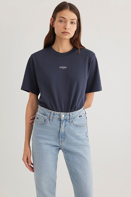 Kadın Logo Tişört 1612829-85315 Lacivert (3)