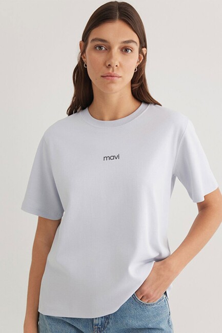 Kadın Logo Tişört 1612829-89201 Mavi (2)