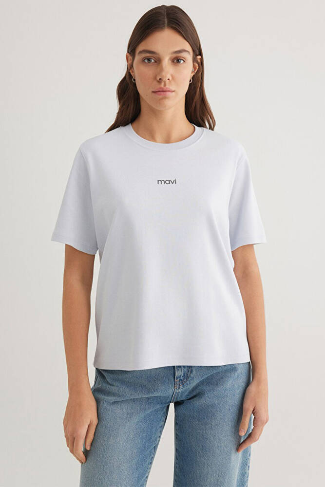 Kadın Logo Tişört 1612829-89201 Mavi 