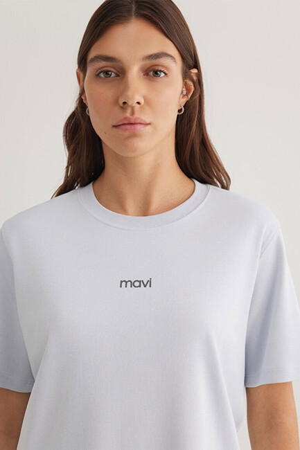 Kadın Logo Tişört 1612829-89201 Mavi - Thumbnail