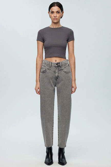 Kadın Lola Taşlı Jean Pantolon 101076-88588 Gri (2)