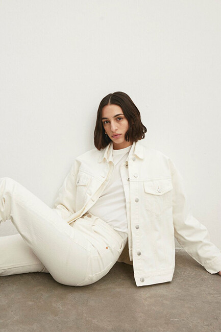 Kadın Luna 90's Jean Ceket 1110177-84112 Beyaz (2)
