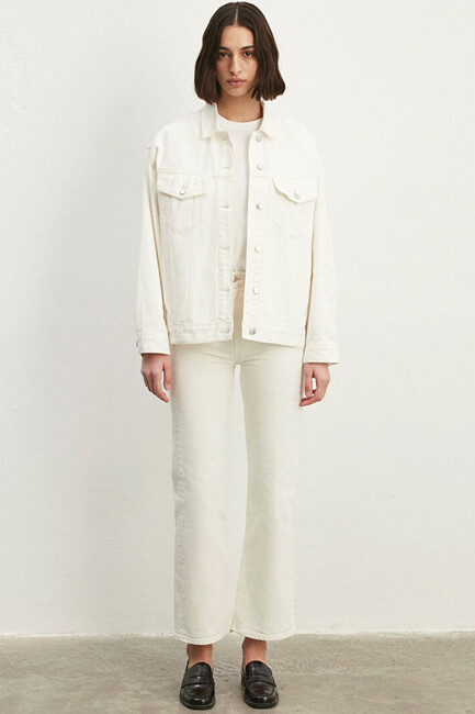 Kadın Luna 90's Jean Ceket 1110177-84112 Beyaz (3)