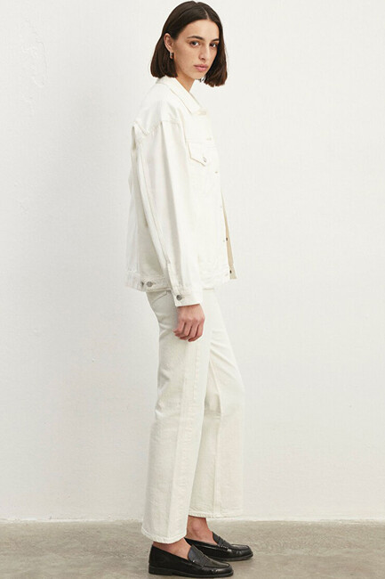 Kadın Luna 90's Jean Ceket 1110177-84112 Beyaz - Thumbnail