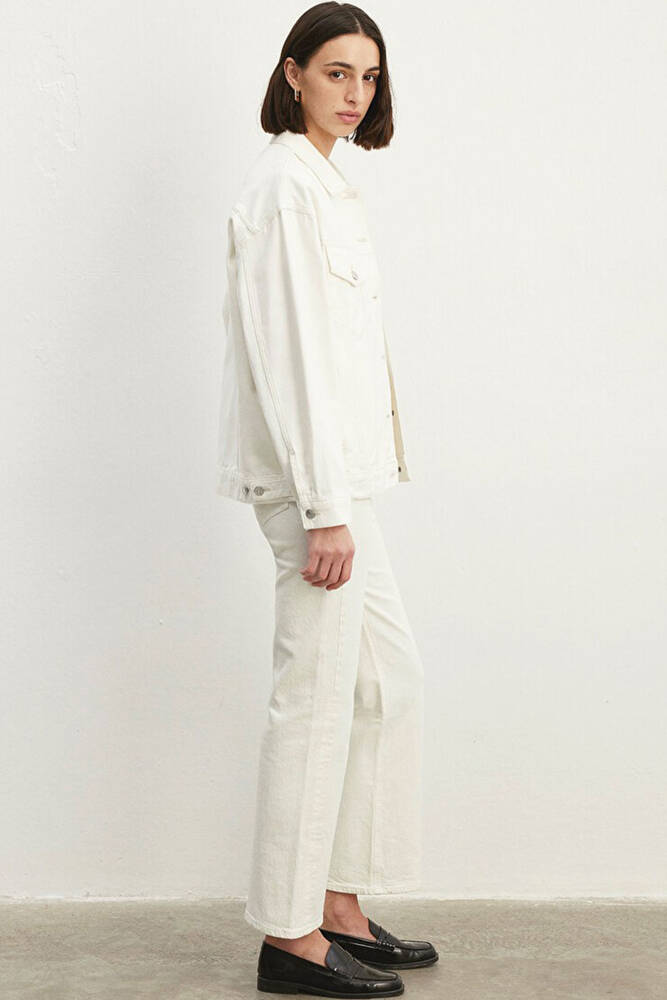 Kadın Luna 90's Jean Ceket 1110177-84112 Beyaz 