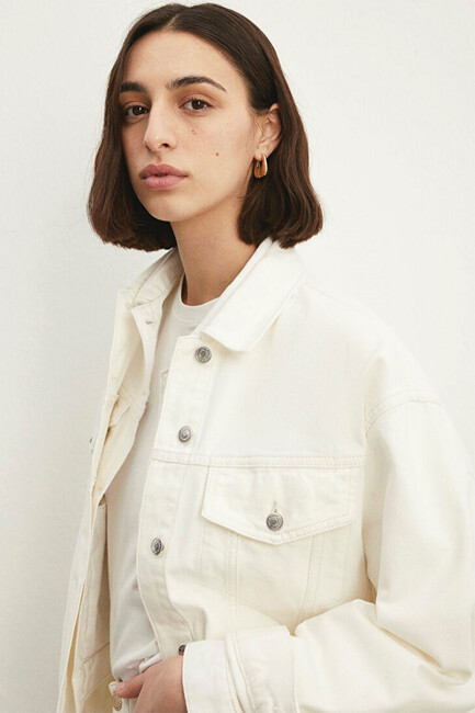 Kadın Luna 90's Jean Ceket 1110177-84112 Beyaz - Thumbnail