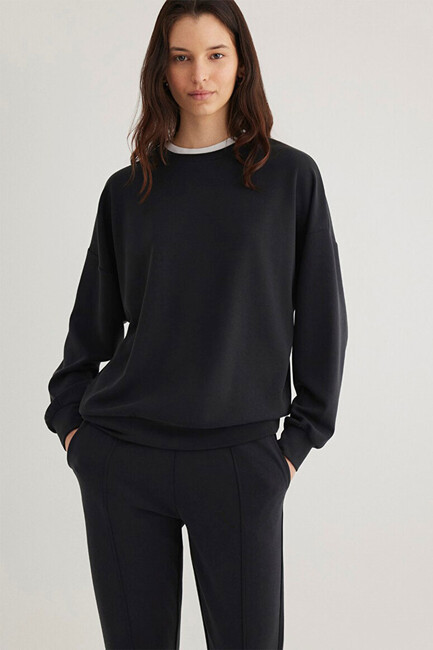 Kadın Oversize Sweat 168837-900 Siyah (2)