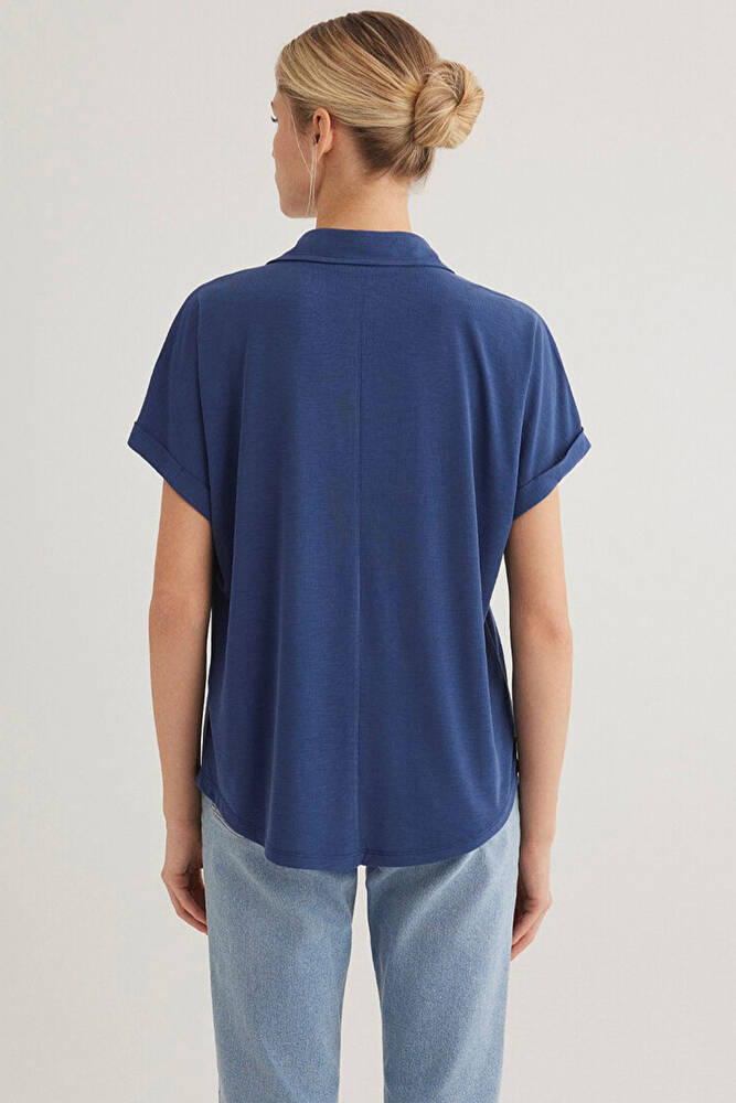 Kadın Lux Touch Modal Tişört 168081-70491 Lacivert 