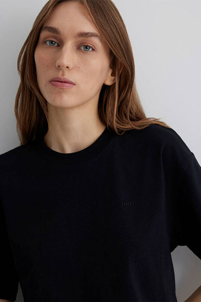 Kadın M Baskılı Tişört 1613225-900 Siyah 