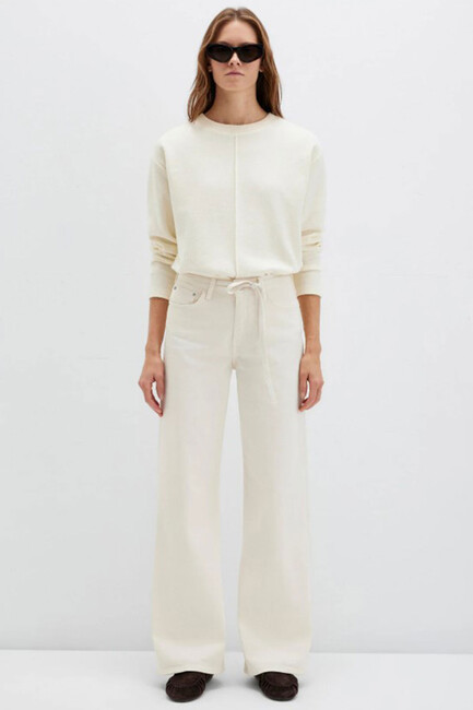 Kadın Malibu Renkli Jean Pantolon 1010755-91151 Ekru (1)