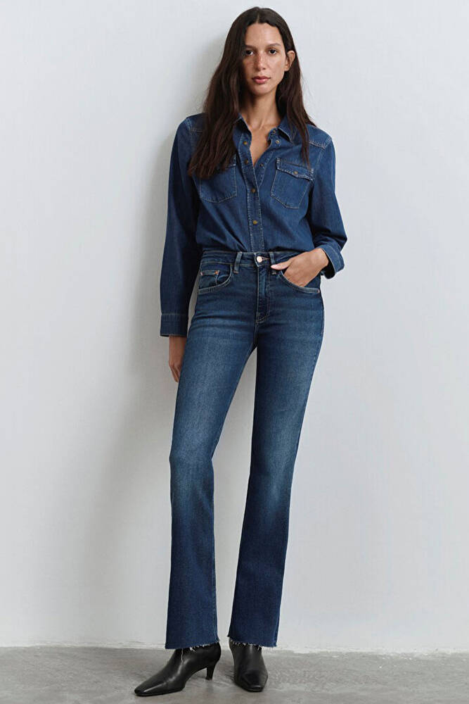 Kadın Maria Gold Icon Jean Pantolon 101225-80680 Mavi 