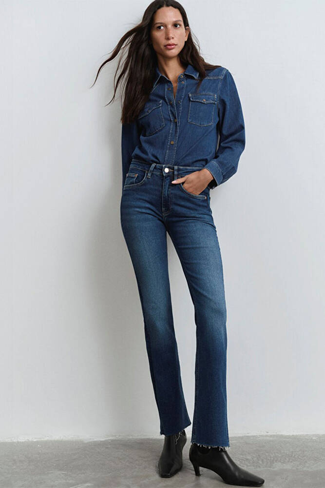 Kadın Maria Gold Icon Jean Pantolon 101225-80680 Mavi 