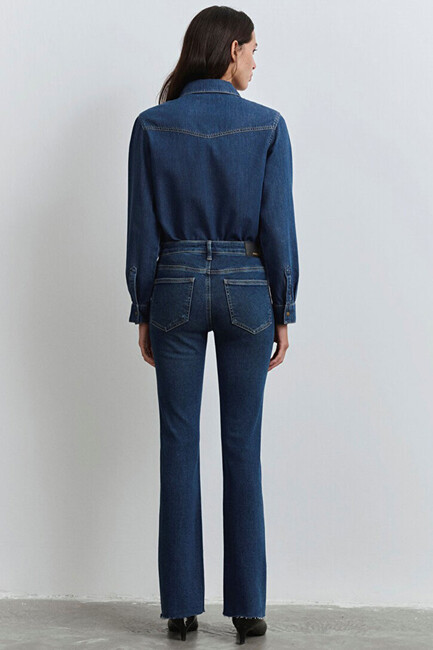 Kadın Maria Gold Icon Jean Pantolon 101225-80680 Mavi - Thumbnail