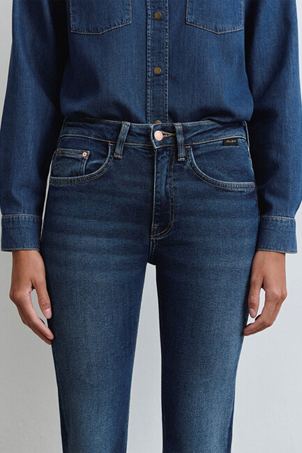 Kadın Maria Gold Icon Jean Pantolon 101225-80680 Mavi - Thumbnail