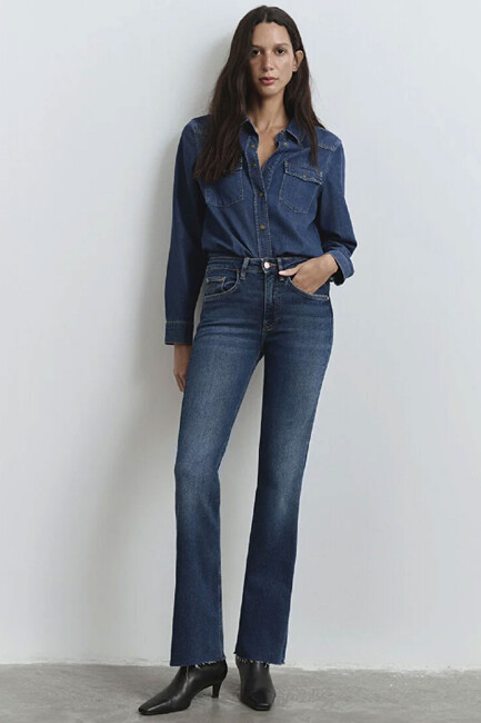 Kadın Maria Gold Icon Jean Pantolon 101225-80680 Mavi (1)