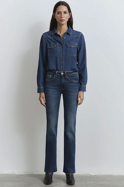 Kadın Maria Gold Icon Jean Pantolon 101225-80680 Mavi - Thumbnail