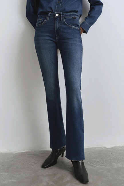 Kadın Maria Gold Icon Jean Pantolon 101225-80680 Mavi - Thumbnail