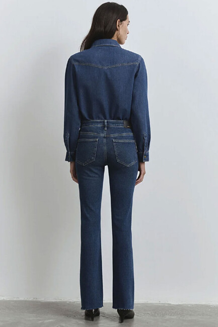 Kadın Maria Gold Icon Jean Pantolon 101225-80680 Mavi - Thumbnail