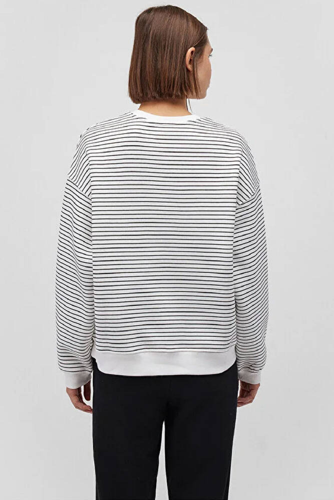 Kadın Mavi Baskılı Sweat 1S10100-85386 Beyaz 