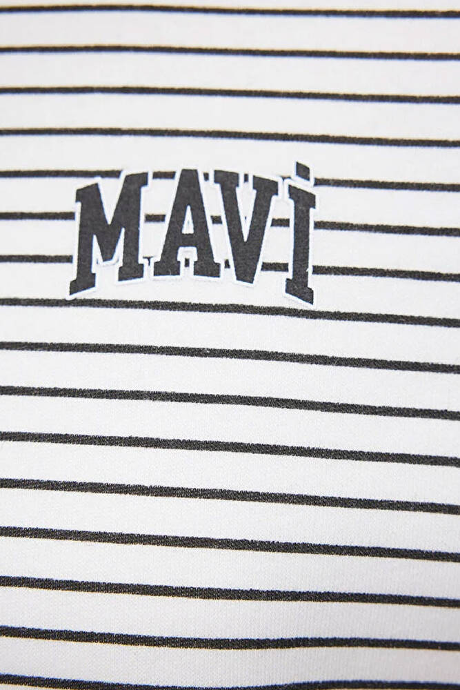 Kadın Mavi Baskılı Sweat 1S10100-85386 Beyaz 