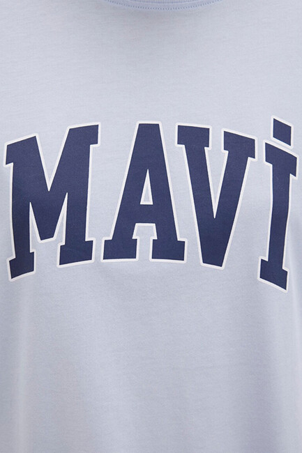 Kadın Mavi Baskılı Tişört 1600843-70717 Mavi - Thumbnail