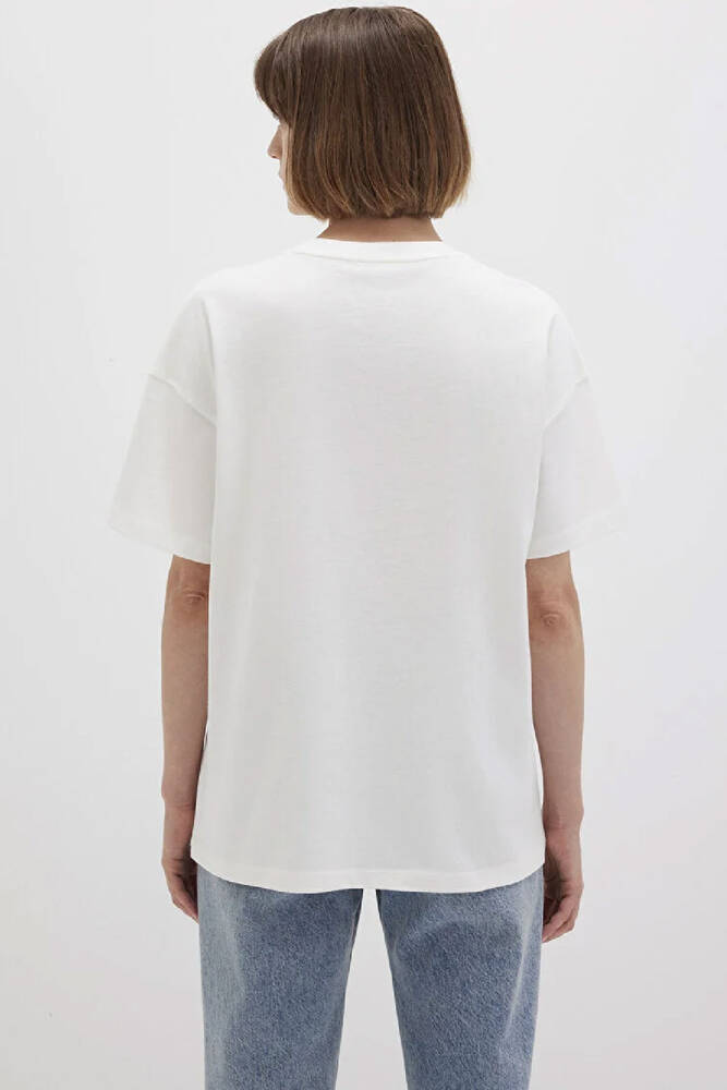 Kadın Mavi Baskılı Tişört 1612518-70057 Beyaz 