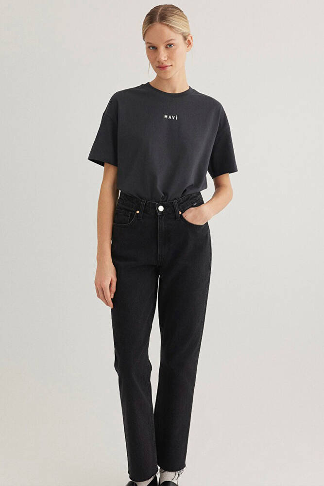 Kadın Mavi Baskılı Tişört 1612518-70087 Gri 