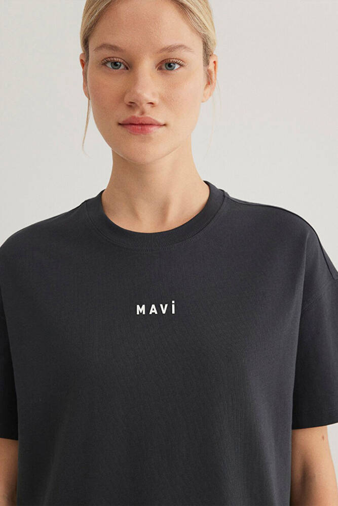 Kadın Mavi Baskılı Tişört 1612518-70087 Gri 