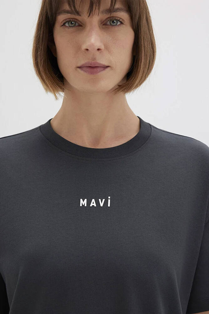 Kadın Mavi Baskılı Tişört 1612518-70087 Gri 