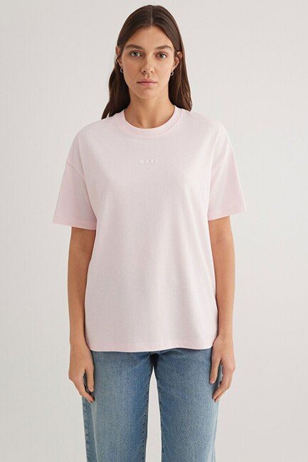 Kadın Mavi Baskılı Tişört 1612518-89200 Pembe - Thumbnail