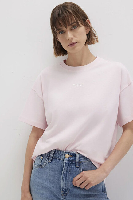 Kadın Mavi Baskılı Tişört 1612518-89200 Pembe (1)