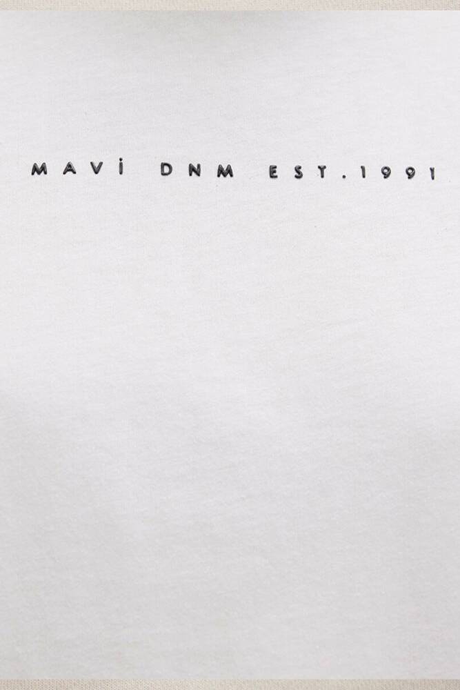 Kadın Mavi Baskılı Tişört 1613147-70057 Beyaz - 6