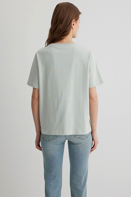 Kadın Mavi Baskılı Tişört 1613147-70148 Yeşil - Thumbnail