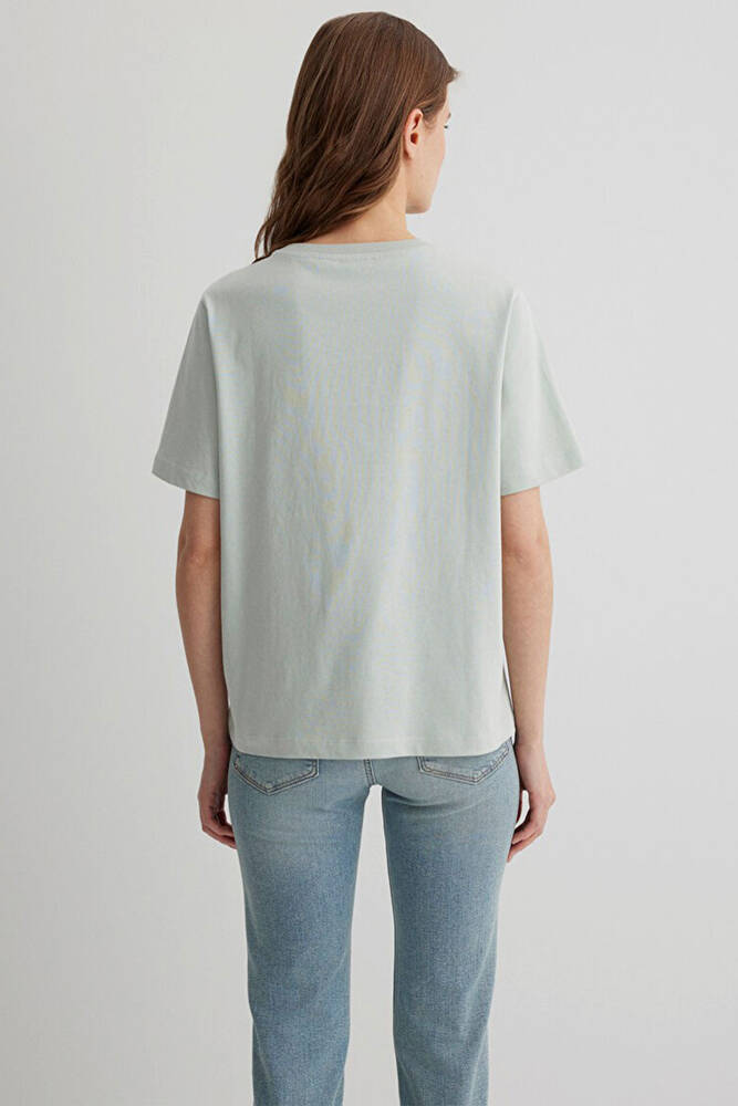 Kadın Mavi Baskılı Tişört 1613147-70148 Yeşil 