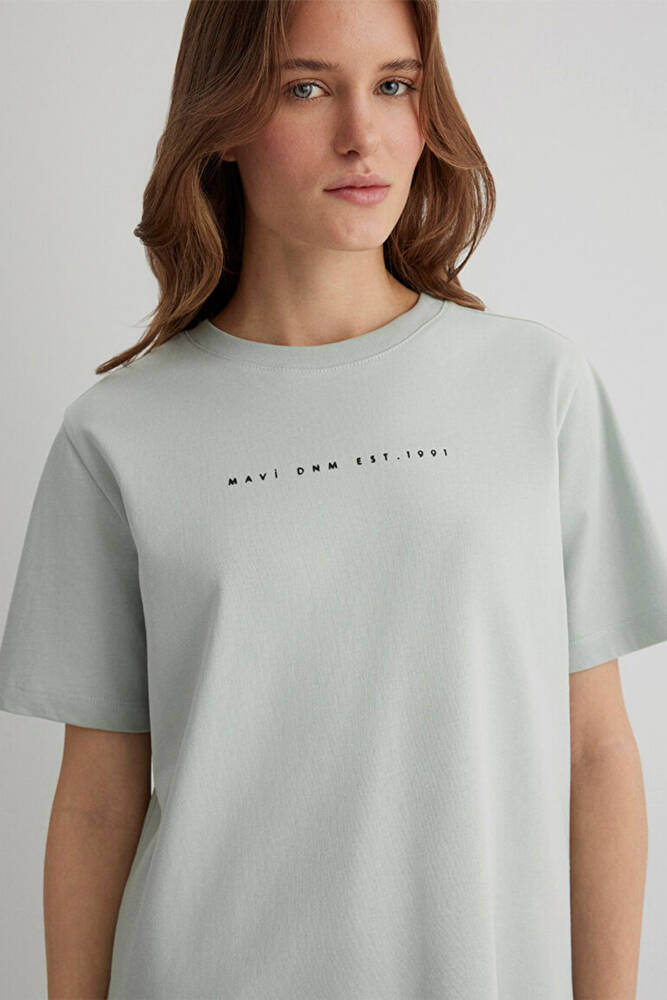 Kadın Mavi Baskılı Tişört 1613147-70148 Yeşil 