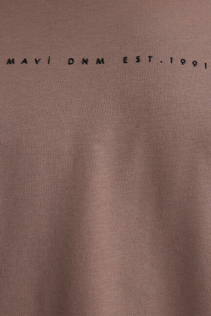 Kadın Mavi Baskılı Tişört 1613147-70383 Kahve - Thumbnail